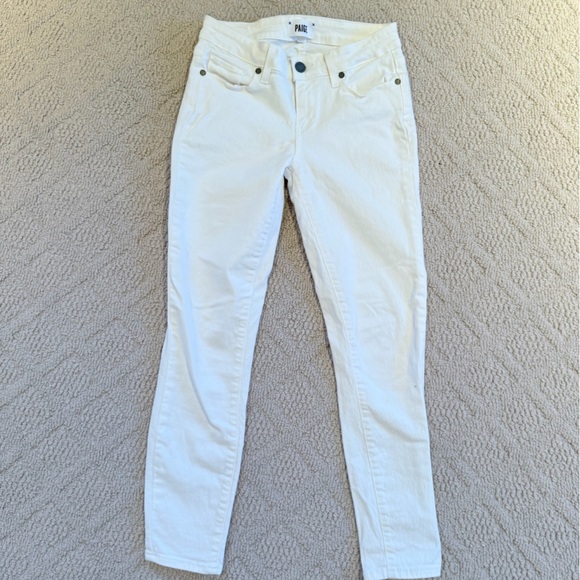 Paige Straight Leg White Denim Jeans - Picture 2 of 7